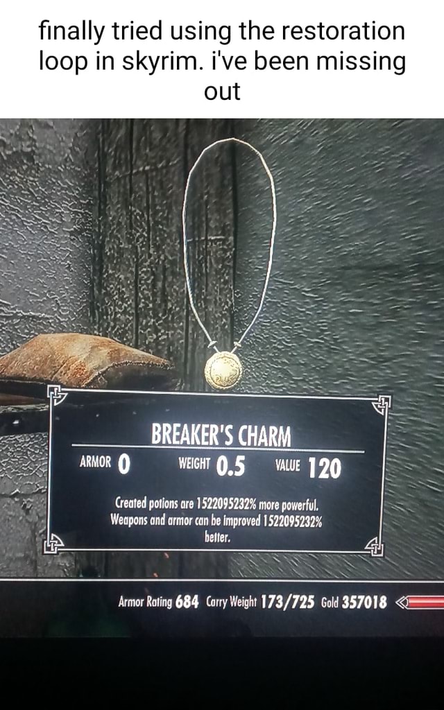 Finally tried using the restoration loop in skyrim. i&rsquo;ve been 