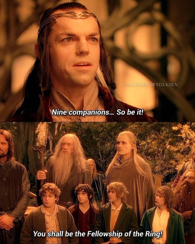 Elrond: Nine companions. So be it. You shall be the fellowship of