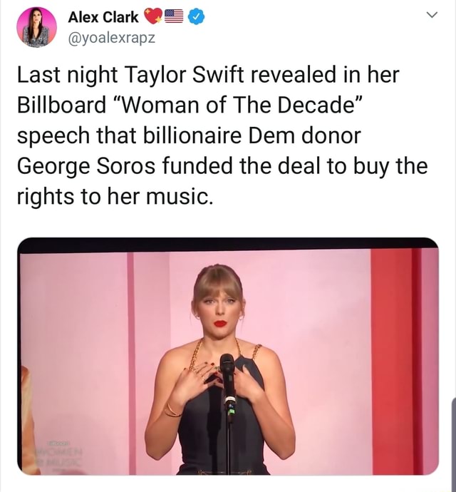 Last night Taylor Swift revealed in her Billboard "Woman of The Decade