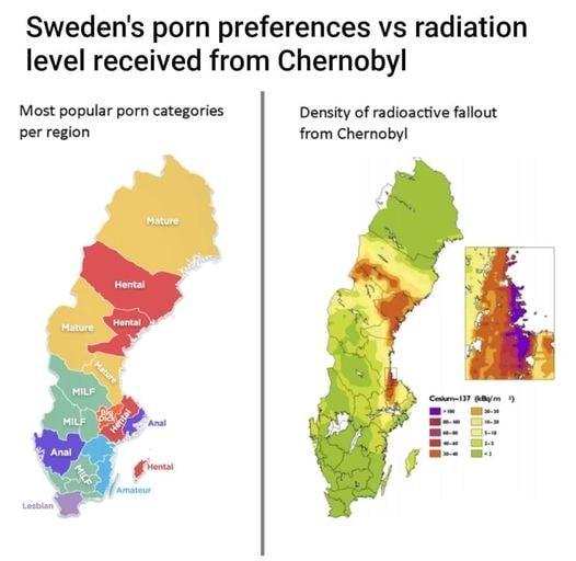 Swedens Porn Preferences Vs Radiation Level Received From Chernobyl Most Popular Porn 4261