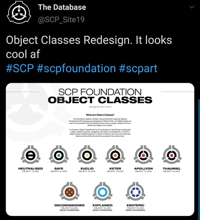 Object Classes Redesign. It looks cool af SCP FOUNDATION OBJECT CLASSES ...
