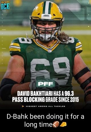 PFF GB Packers on Twitter: David Bakhtiari's 96.3 Pass Blocking Grade  since 2015 is the highest among ALL TACKLES 