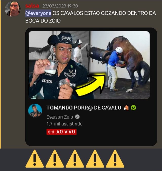 (Qeveryone OS CAVALOS ESTÃO GOZANDO DENTRO DA BOCA DO ZOIO TOMANDO