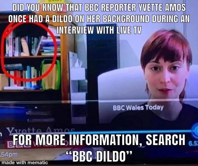 Did You Know That Bbc Reporter Ywette Amos Once Had A Dildo On Her Background During An