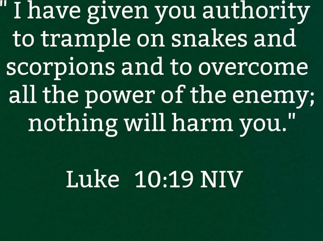 [have given you authority to trample on snakes and scorpions and to ...