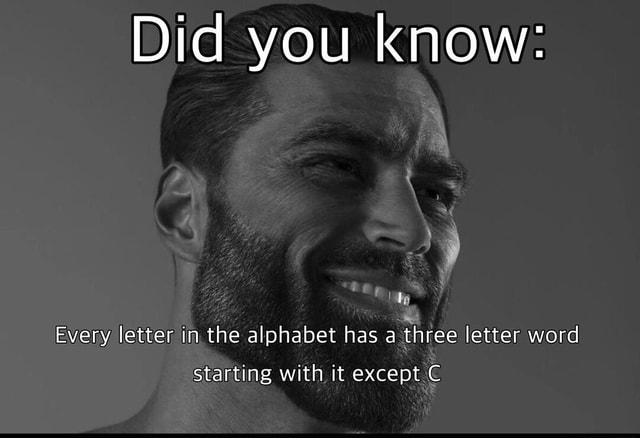 Did You Know Every Letter In The Alphabet Has A Three Letter Word 