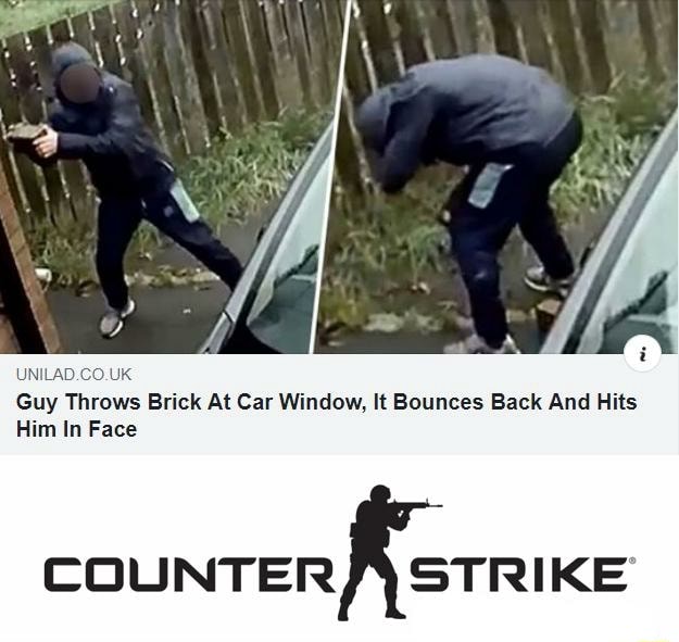 UML AK Guy Throws Brick At Car Window, It Bounces Back And Hits Him In