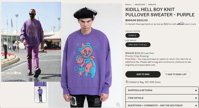 KIDILL Hell Boy Pullover Knit | kollab.co.nz