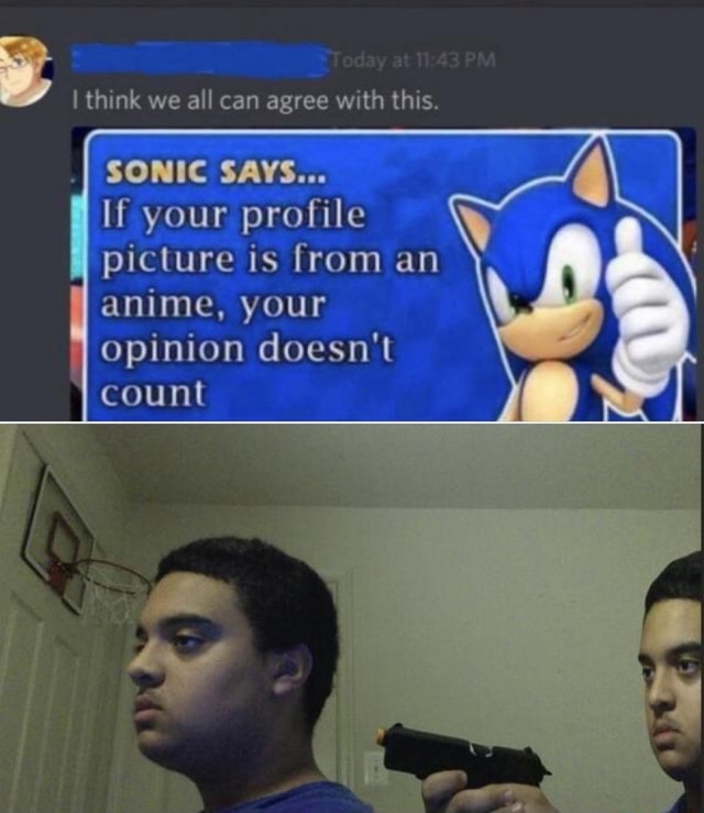 E I think we all can agree with this. SONIC SAYS... If your profile ...