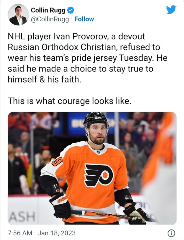Collin Rugg NHL player Ivan Provorov, a devout Russian Orthodox ...