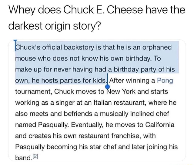 Chucky Cheese Funny Wikipedia Whey Does Chuck E Cheese Have The Chucky Cheese Funny Wikipedia Whey Does Chuck E Cheese Have The