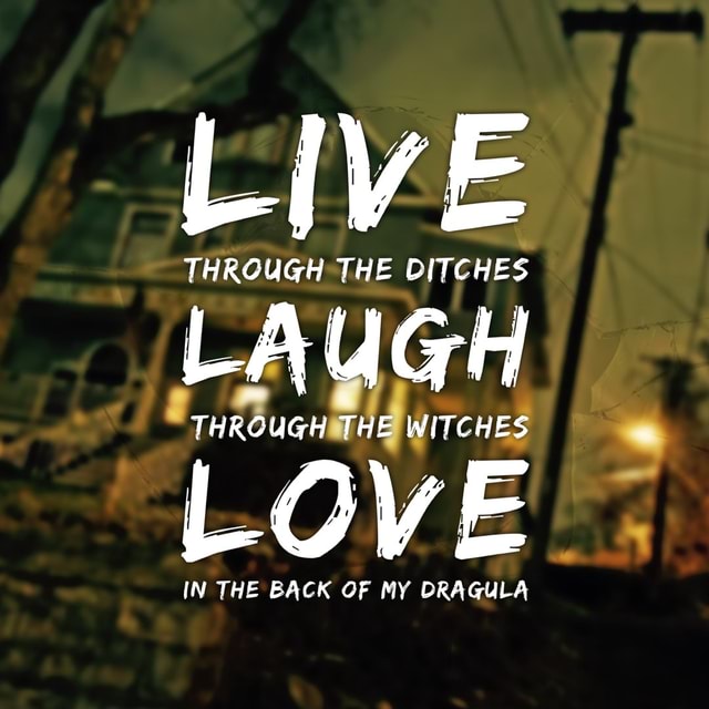 LIVE THROUGH THE DITCHES LAUGH THE DITCHES THROUGH THE WITCHES LOVE IN