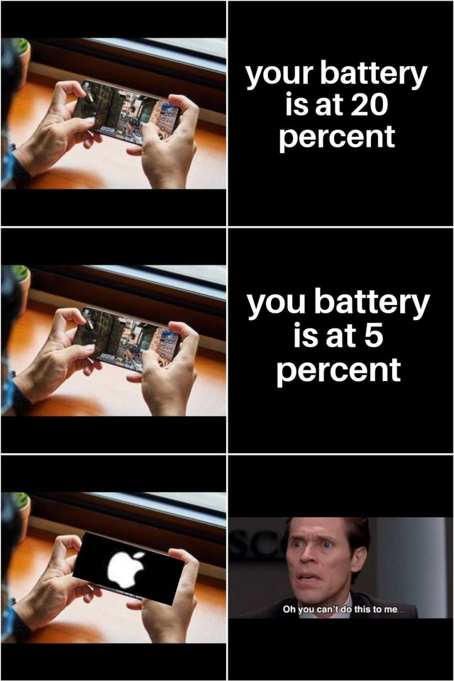 Your battery is at 20 percent you battery is at percent Oh you can ...