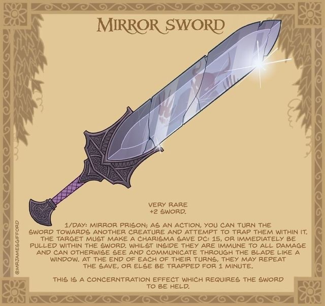 V2NO VASO IVA MIRROR SWORD VERY RARE +2 SWORD, MIRROR PRISON; AS AN ...