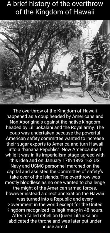 A Brief History Of The Overthrow Of The Kingdom Of Hawaii The Overthrow ...