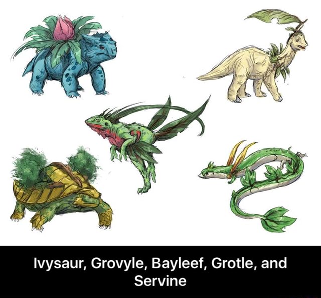 Lvysaur, Grovyle, Bayleef, Grotle, And Servine - Ivysaur, Grovyle 