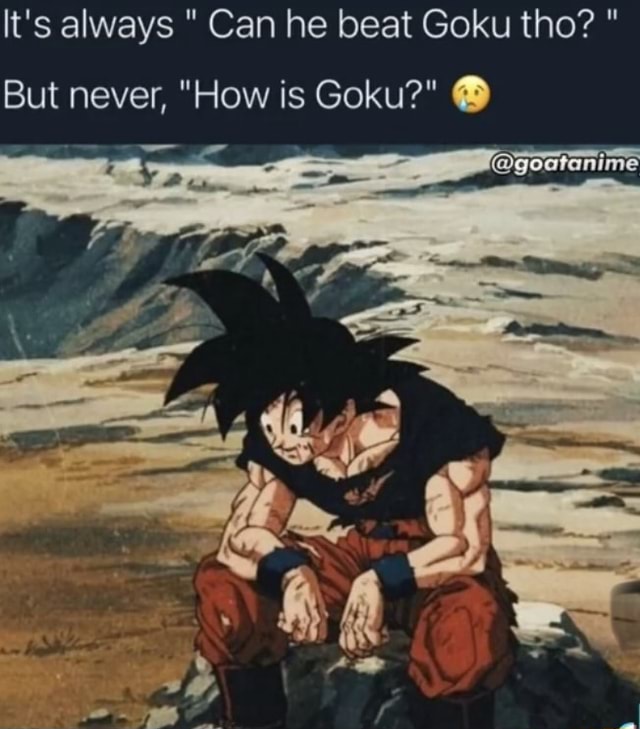 It's Always " Can He Beat Goku Tho? " But Never, "How Is Goku?" - IFunny