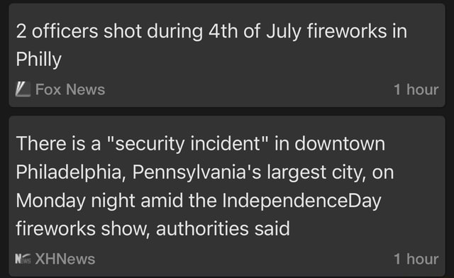 2 officers shot during of July fireworks in Philly Fox News hour There ...