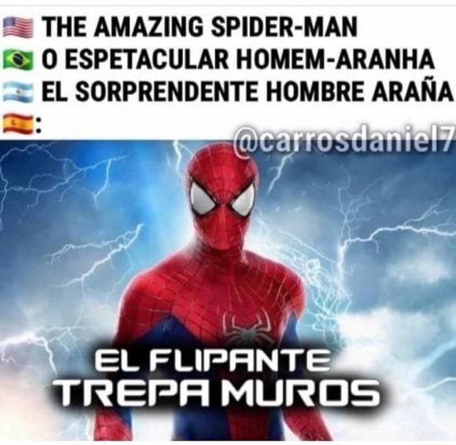 THE AMAZING SPIDER-MAN O ESPETACULAR HOMEM-ARANHA EL SORPRENDENTE HOMBRE  ARAMA TREPA MUROS - iFunny Brazil