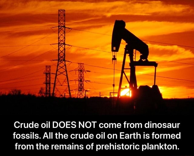 Crude oil DOES NOT come from dinosaur fossils. All the crude oil on