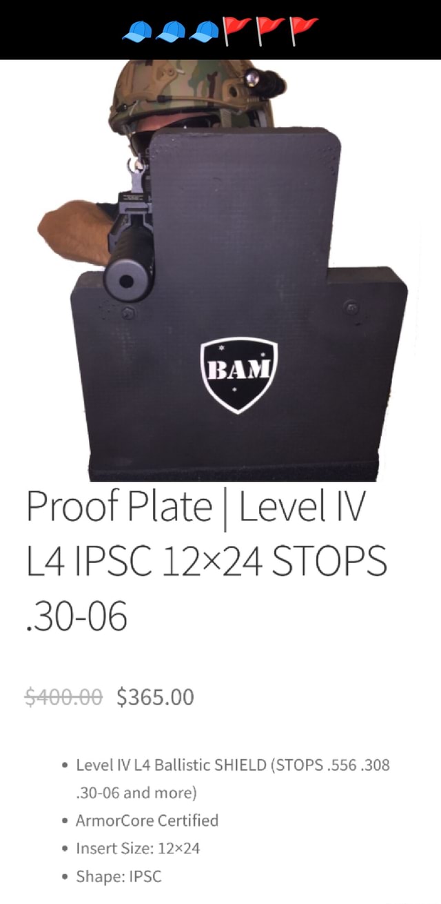 Proof Plate I Level IV IPSC 12x24 STOPS 3006 365.00 Level IV