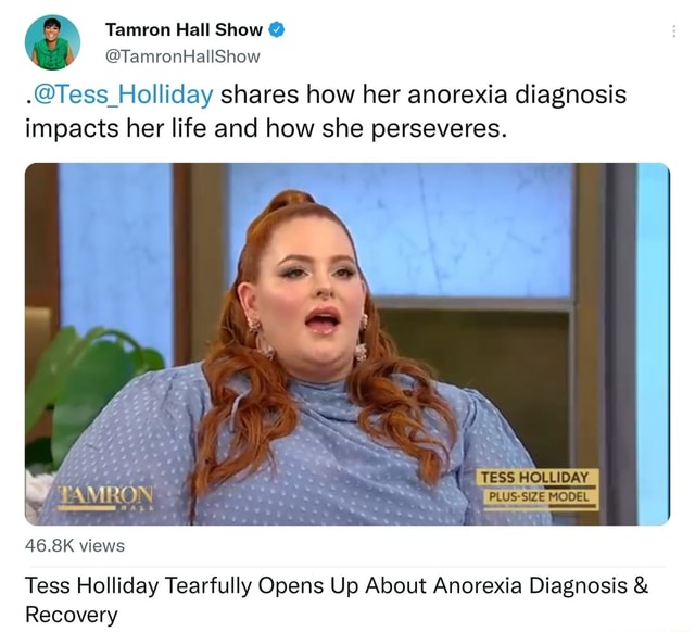 Tess Holliday Tearfully Opens Up About Anorexia Diagnosis & Recovery 