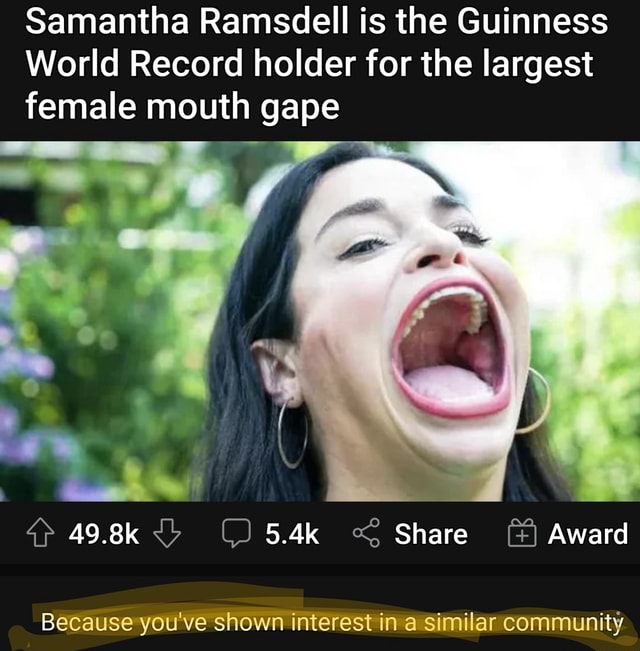 Samantha Ramsdell is the Guinness World Record holder for the largest ...