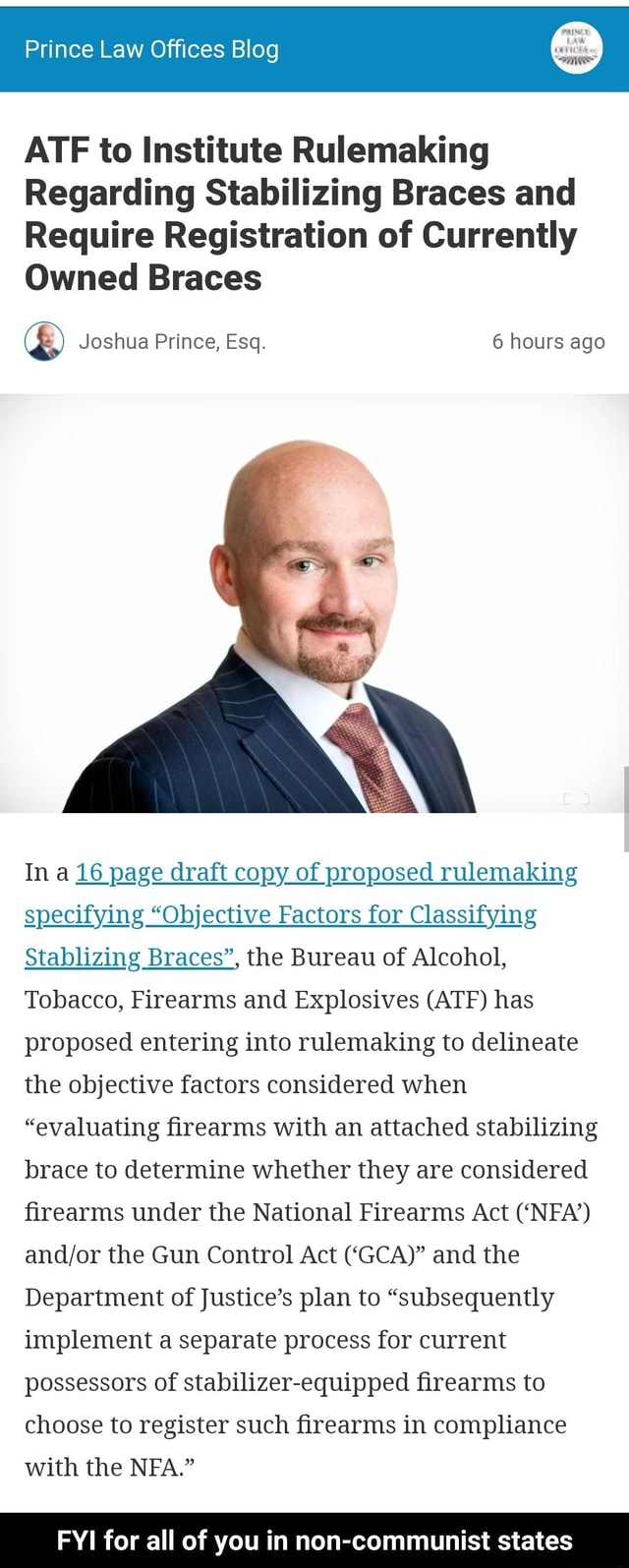 Prince Law Offices Blog ATF to Institute Rulemaking Regarding