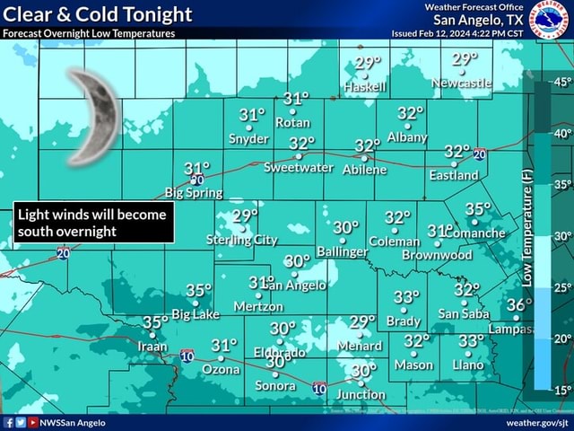 Clear & Cold Tonight Forecast Low Temperatures Issued Feb 12, 2024 ...
