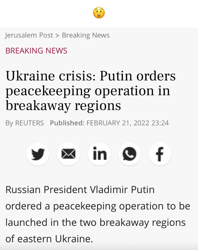 Jerusalem Post > Breaking News BREAKING NEWS Ukraine crisis: Putin ...