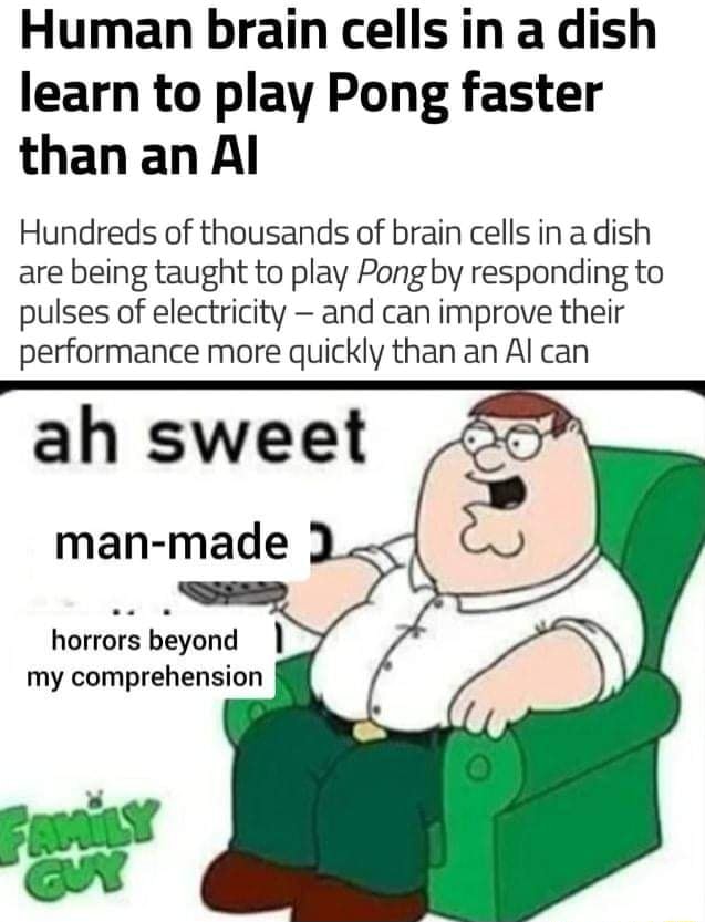 Human brain cells in a dish learn to play Pong faster than an Al