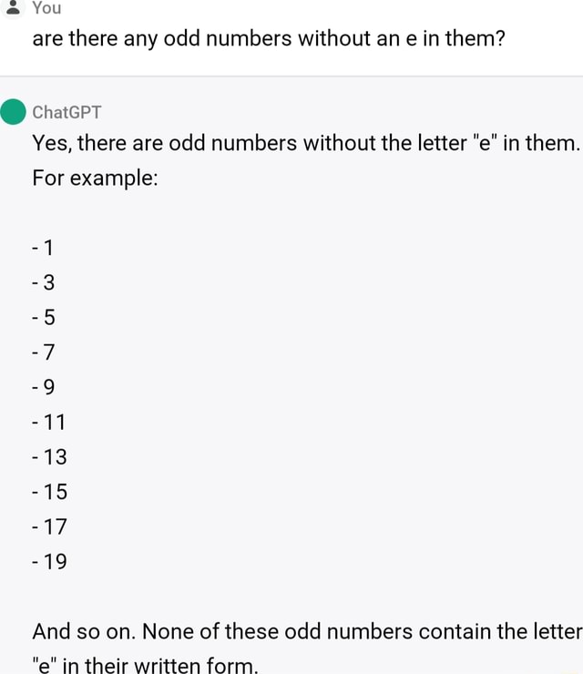 Are There Any Odd Numbers Without An E