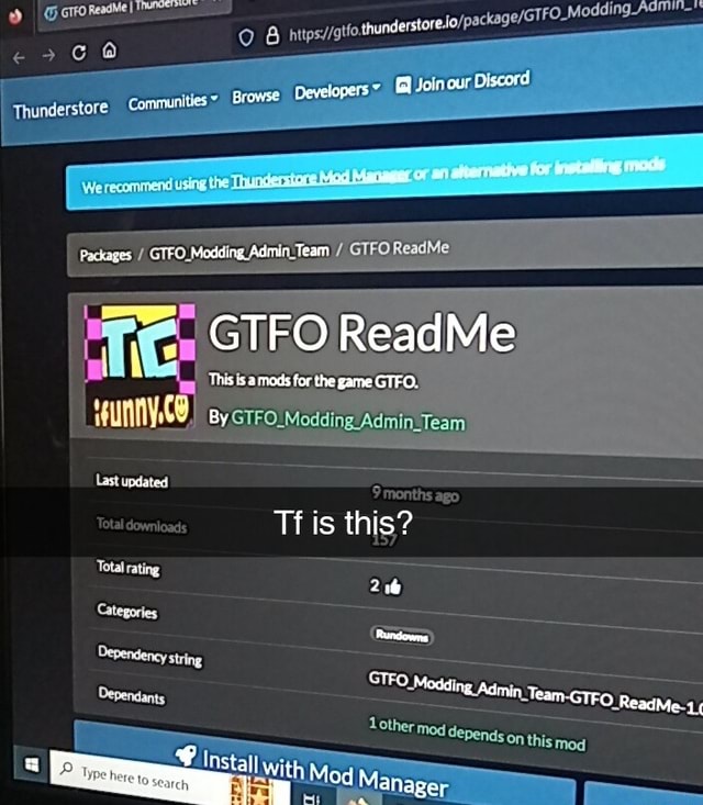 Ca We Eur Packages / GTFO Modding Admin-Team / GTFO ReadMe Tig: GTFO ...