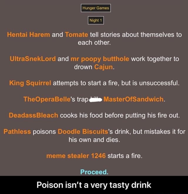 Hunger Games Night Hentai Harem And Tomate Tell Stories About