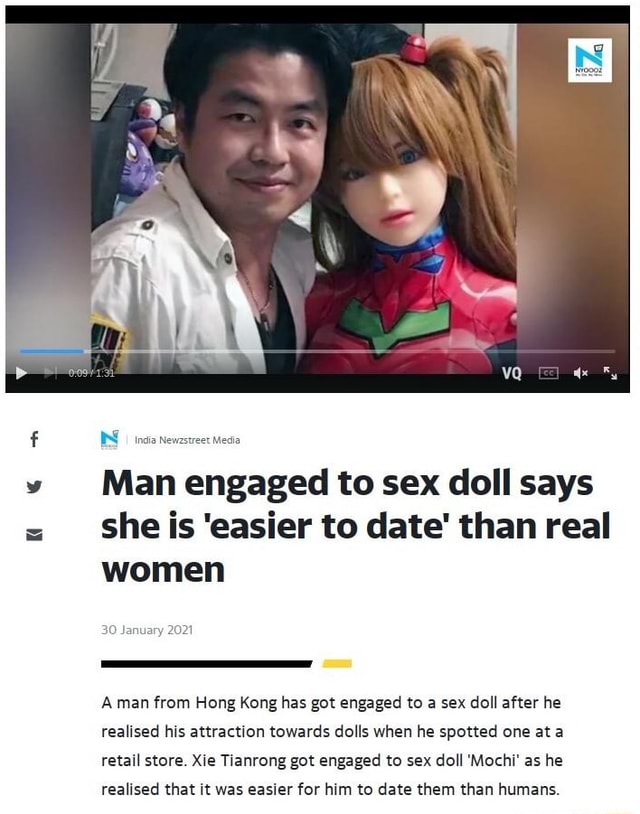 Man engaged to sex doll says she is easier to date than real