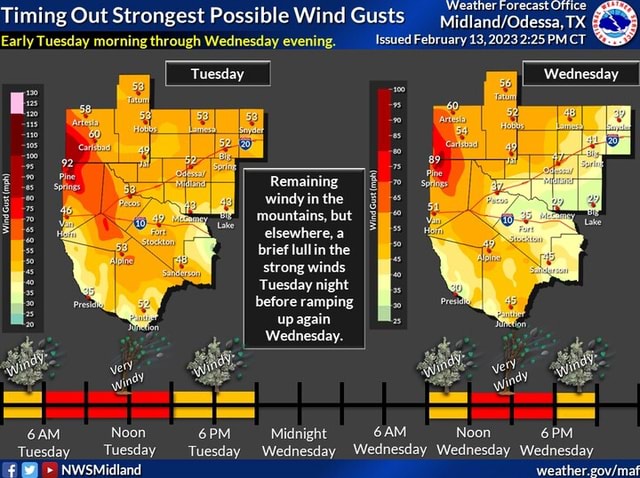 Timing Out Strongest Possible Wind Gusts Early Tuesday morning through ...