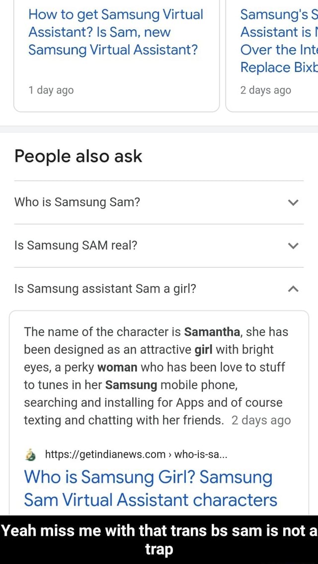 How To Get Samsung Virtual Samsung S Assistant Is Sam New Assistant Is Samsung Virtual Assistant Over The Int Replace Bixt 1 Day Ago 2 Days Ago People Also Ask Who Is Samsung