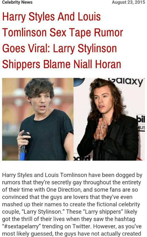 Harry Styles And Louis Tomlinson Sex Tape Rumor Goes Viral Larry Stylinson Shippers Blame Niall