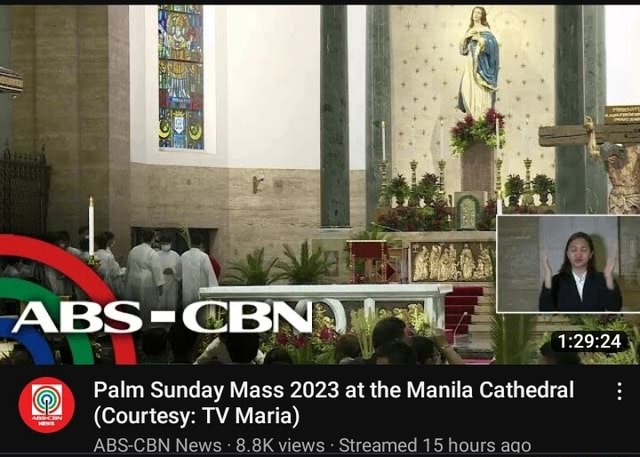 CB Al Palm Sunday Mass 2023 at the Manila Cathedral (Courtesy: TV Maria ...