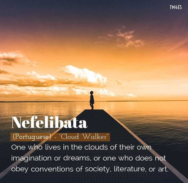 Nefelibata: cloud walker; one who lives in the clouds of their
