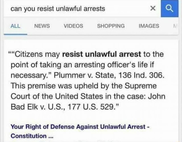 Can You Resist Unlawful Arrests X I I All News Videos Shopping Images