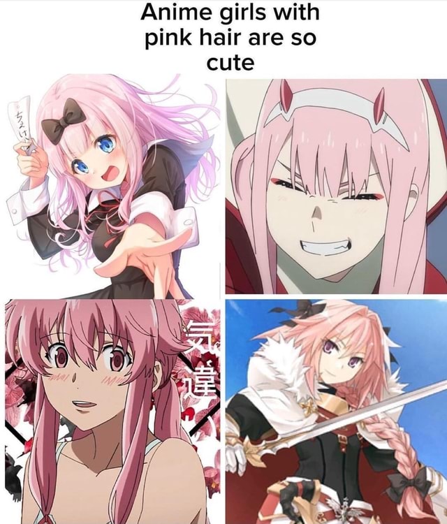 Anime girls with pink hair are so cute - )