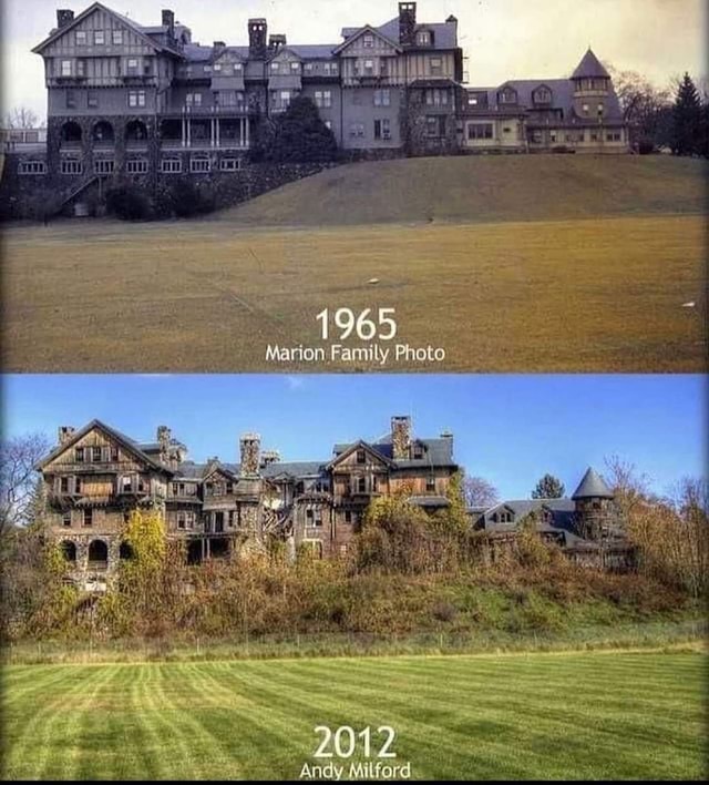 Before and After of Halcyon Hall, Millbrook, NY. The main building of ...