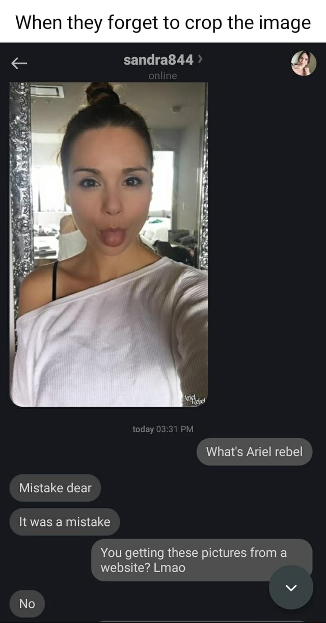 When they forget to crop the image sandra844 > today 03 31 What's Ariel ...