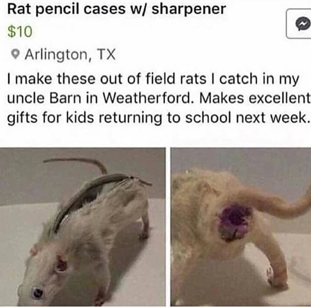 Rat pencil cases w/ sharpener 10 9 Arlington, TX I make these out of