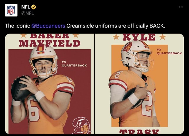 NFL on X: The iconic @Buccaneers Creamsicle uniforms are officially BACK.   / X