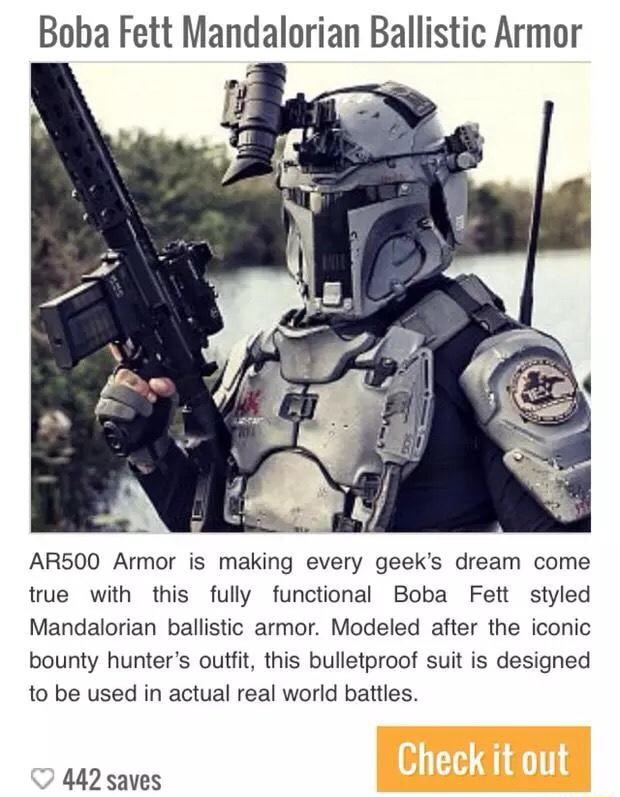 Boha Fett Mandalorian Ballistic Armor ARSOO Armor IS making every geek