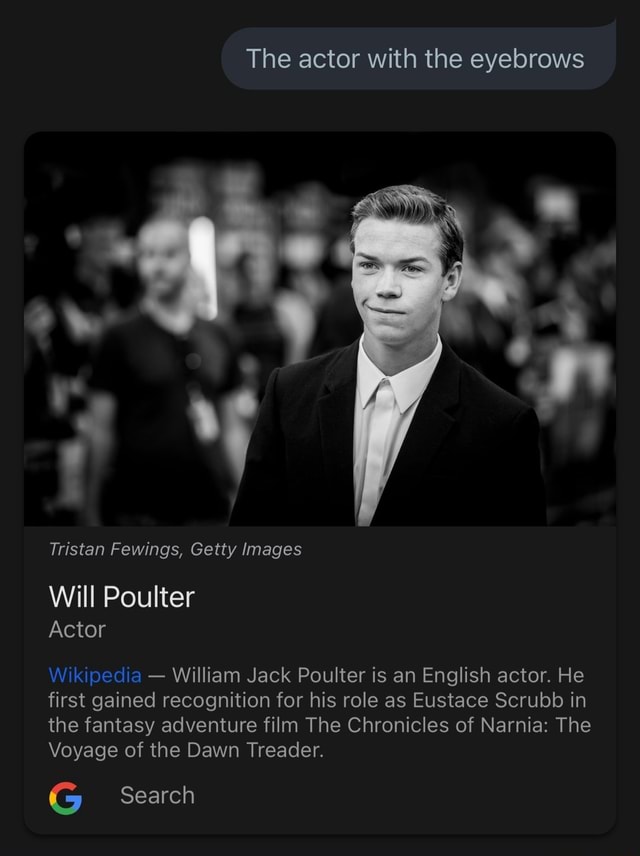 The actor with the eyebrows tristan fewings getty images will poulter