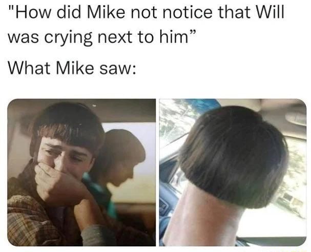 "How did Mike not notice that Will was crying next to him" What Mike