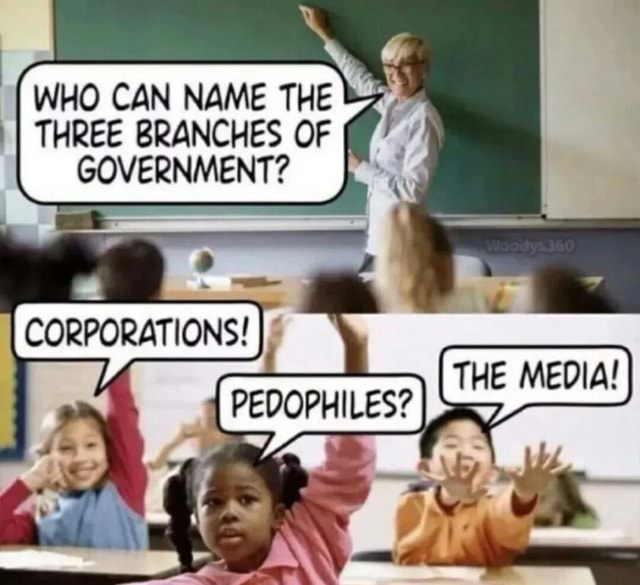 WHO CAN NAME THE THREE BRANCHES OF GOVERNMENT? CORPORATIONS! iFunny